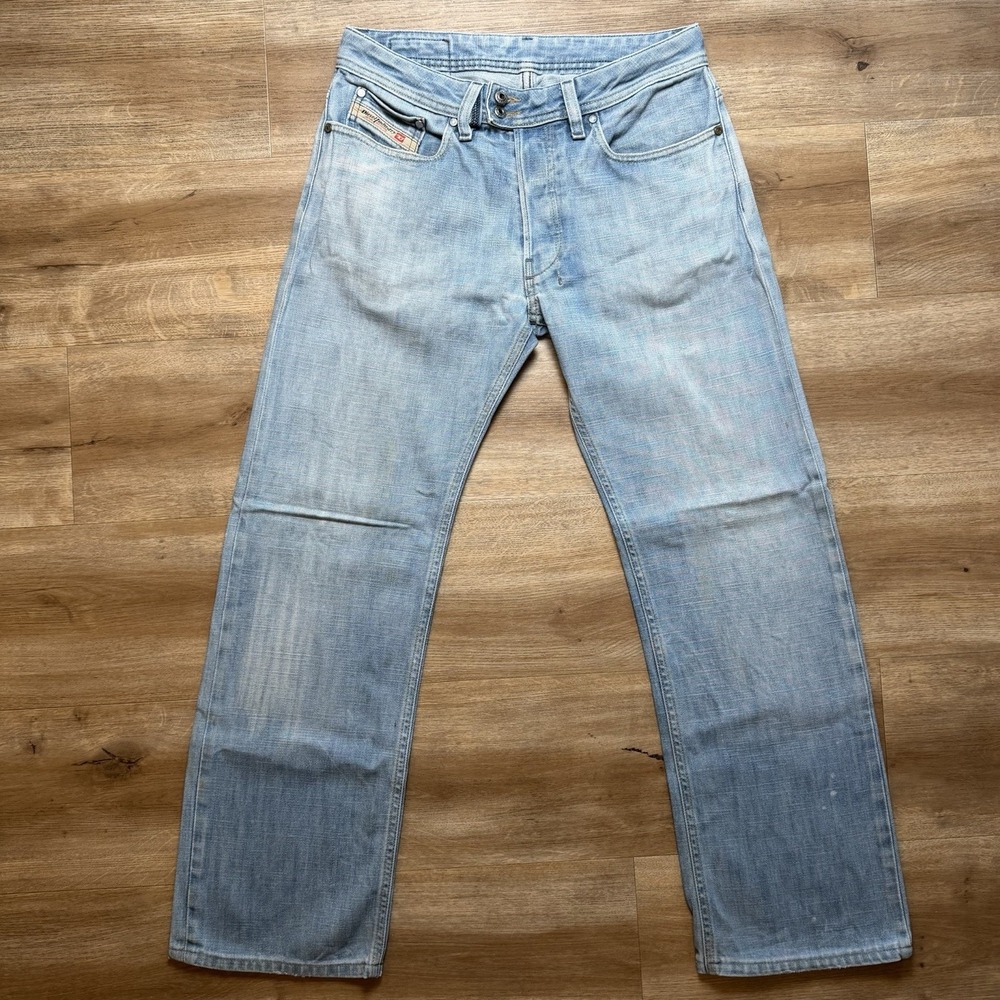 Vintage Diesel Rabox Jeans Men 29x28 Blue Relaxed Straight Leg Light Wash Denim